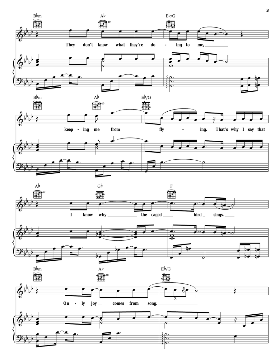 Caged Bird Acoustic Guitar scores gallery preview page 3