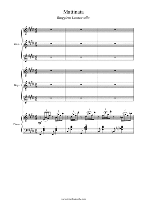 Mattinata 6 Part Harmony Choral Choir Tenor and Soprano Lead