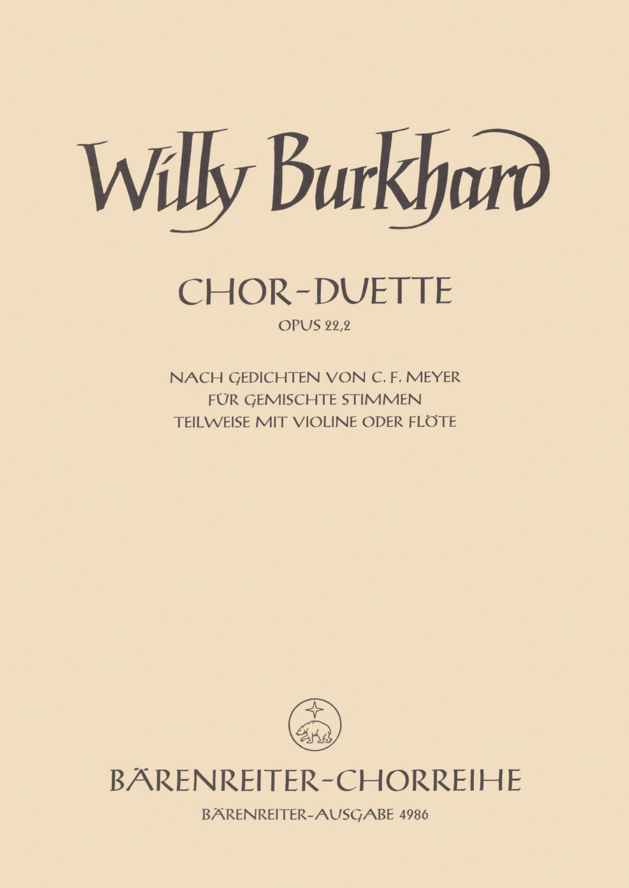 Chor-Duette nach Gedichten von C.F. Meyer (1928)