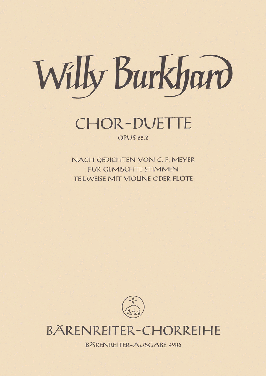 Chor-Duette nach Gedichten von C.F. Meyer, Op. 22/2 Mixed Choir scores gallery preview page 1