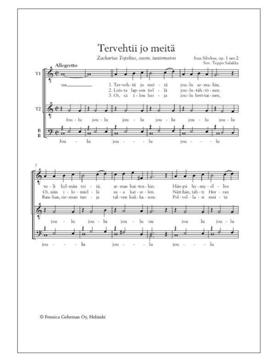 Viisi joululaulua op. 1 - Mieskuoro Men's Choir scores gallery preview page 5