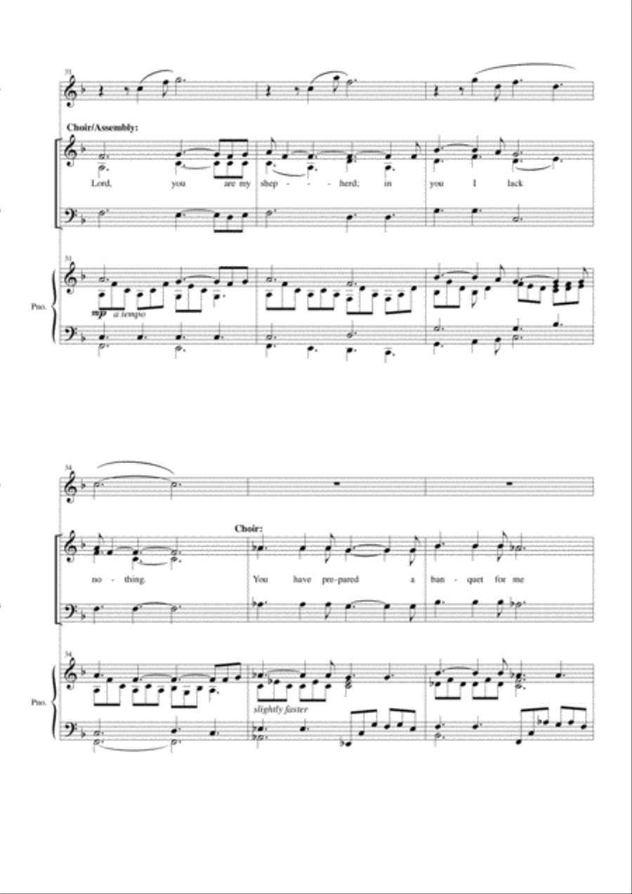 Psalm 23: Lord, You are my Shepherd 3-Part scores gallery preview page 6