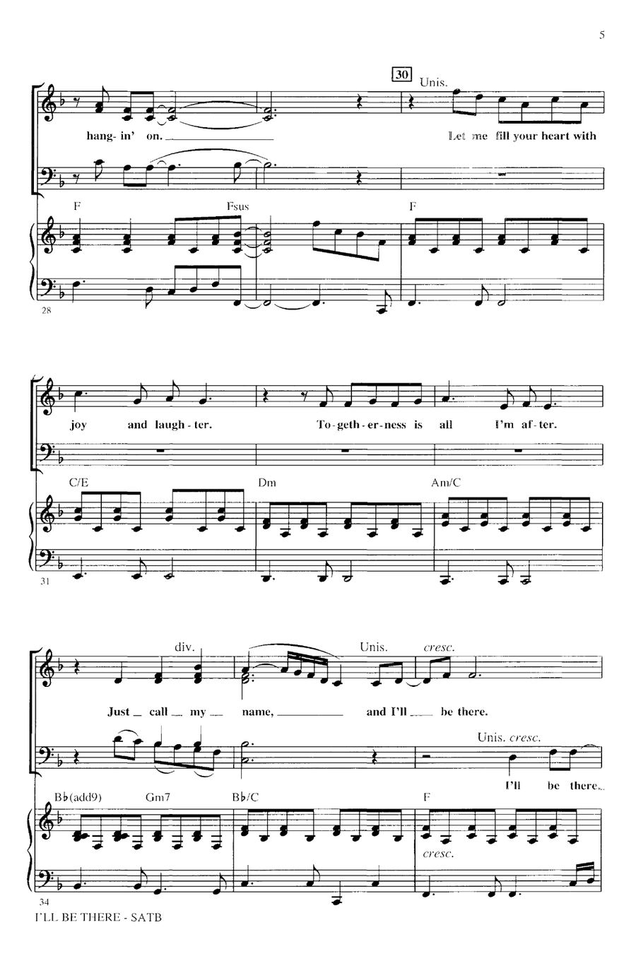 I'll Be There I'll Be There 4-Part scores gallery preview page 4