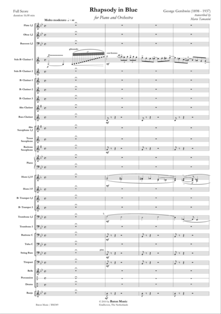 Rhapsody in Blue Concert Band scores gallery preview page 2