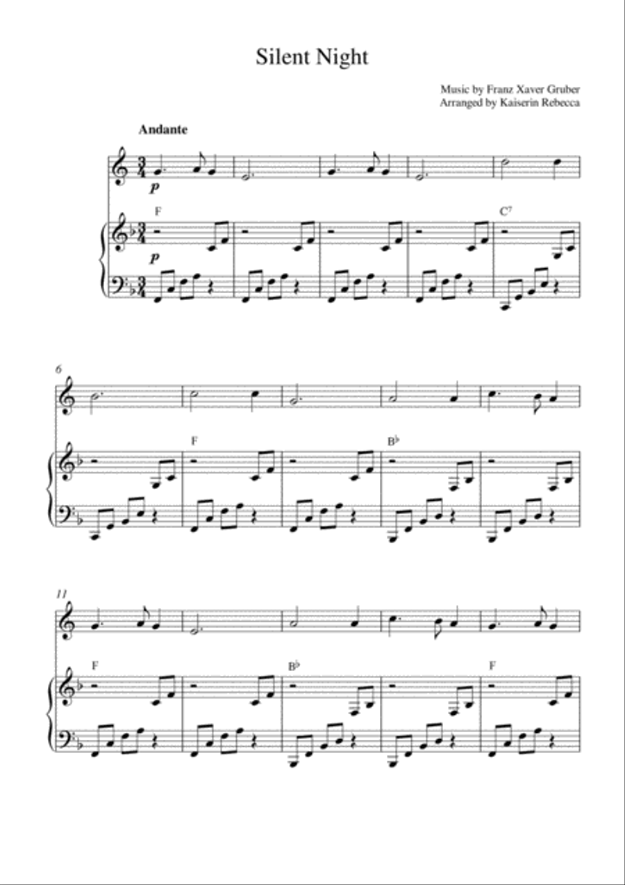 Silent Night Silent Night English Horn scores gallery preview page 1