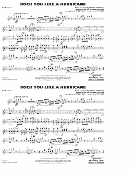 Rock You Like A Hurricane (arr. Conaway/Finger) - Bb Clarinet