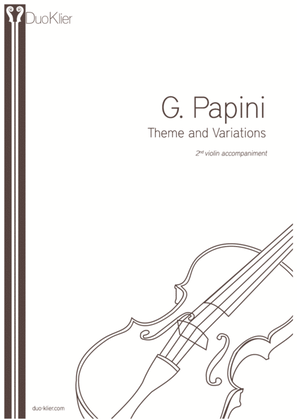 Book cover for Papini - Theme and Variations, 2nd violin accompaniment