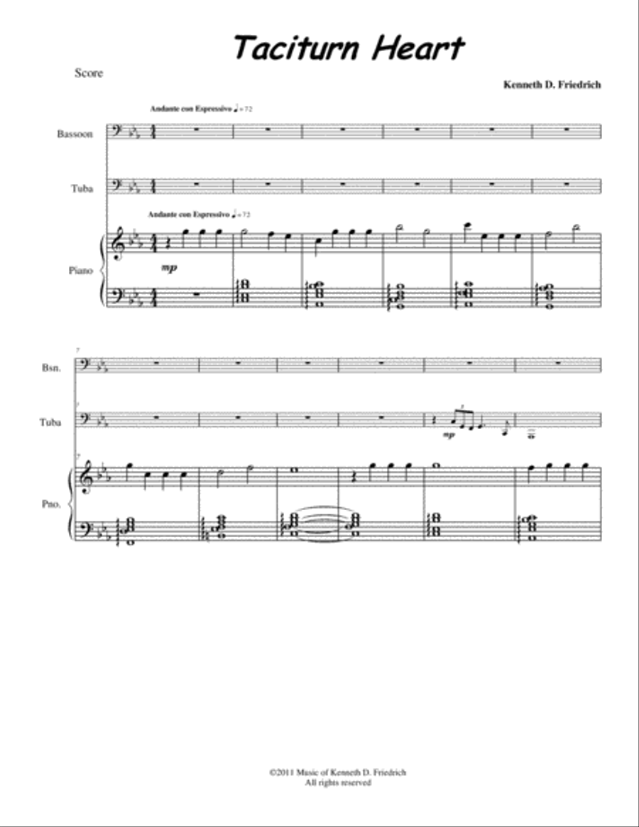 Taciturn Heart Small Ensemble scores gallery preview page 1