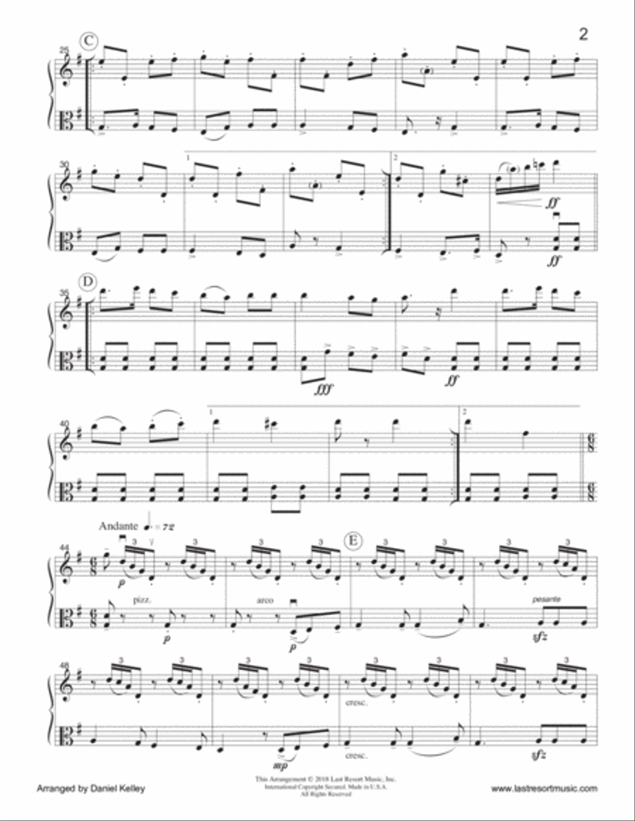 Mother Ginger from The Nutcracker for Flute or Oboe or Violin & Viola Duet - Music for Two Small Ensemble scores gallery preview page 3