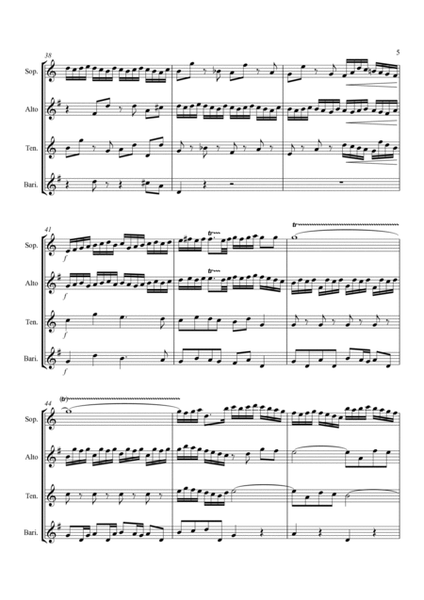 'Little' Fugue in G Minor - For Saxophone Quartet image number null