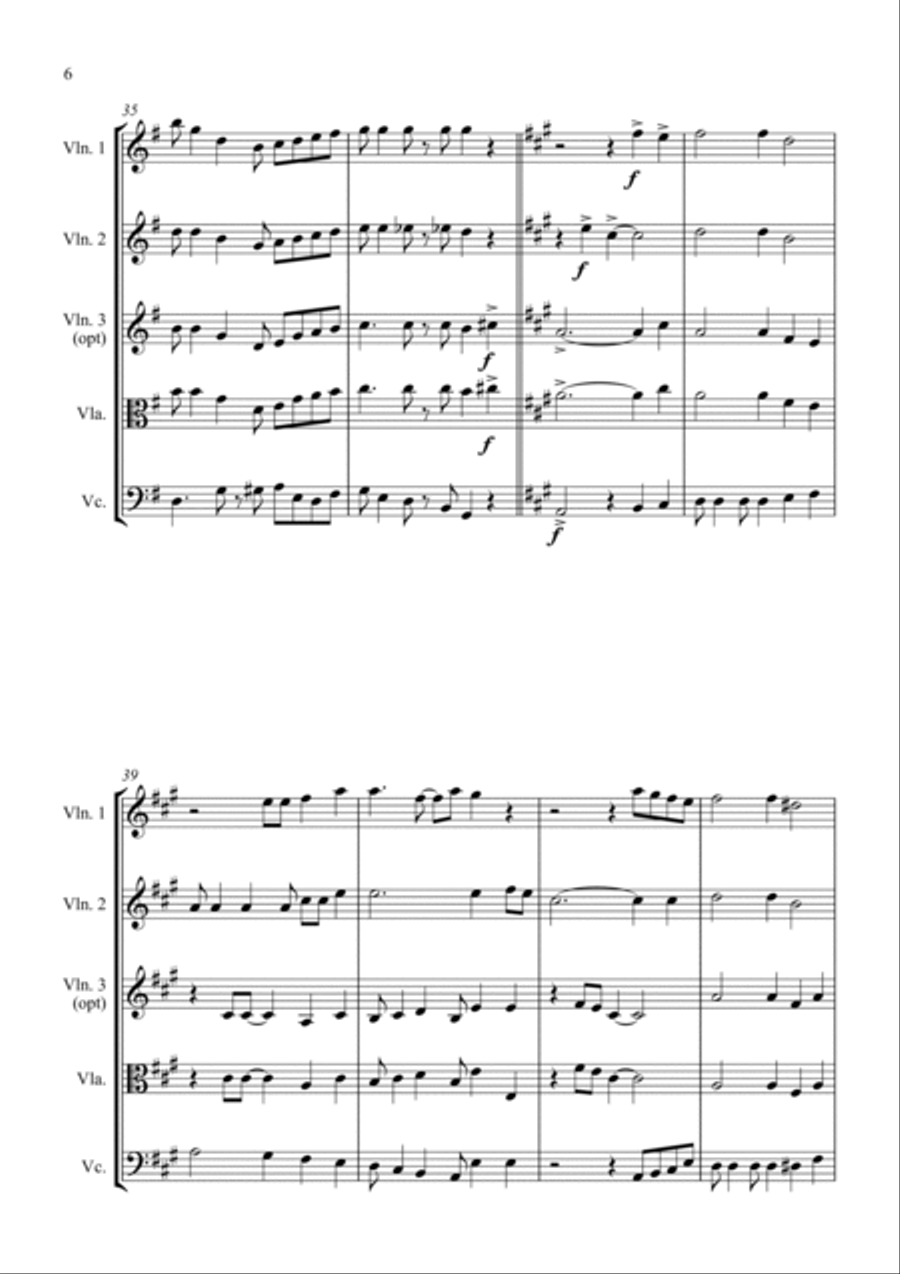 Swing Low, Sweet Chariot - a Jazz Arrangement - For String Quartet String Quartet scores gallery preview page 6