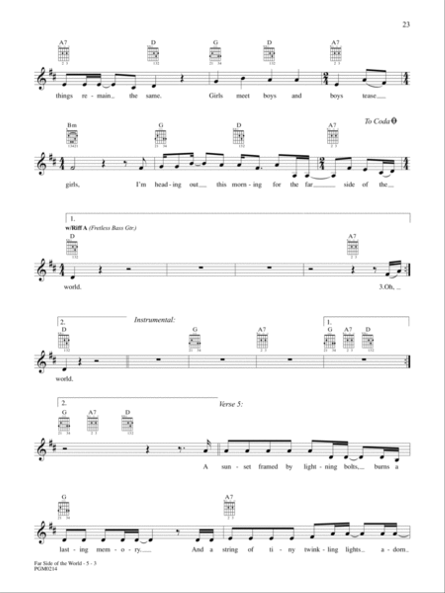 Far Side of the World Far Side of the World Guitar Tablature scores gallery preview page 3