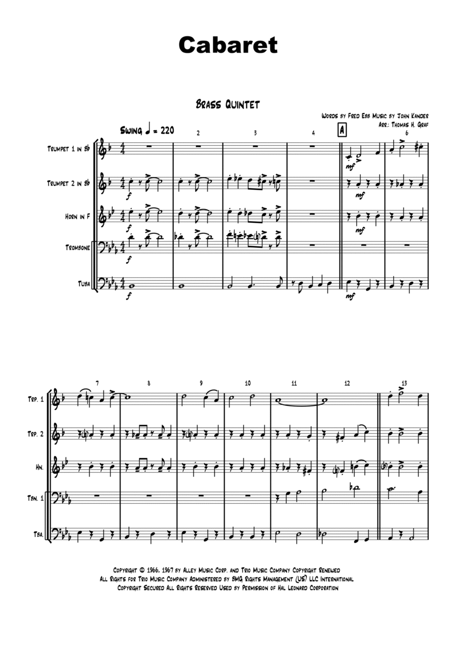 Cabaret Horn scores gallery preview page 1
