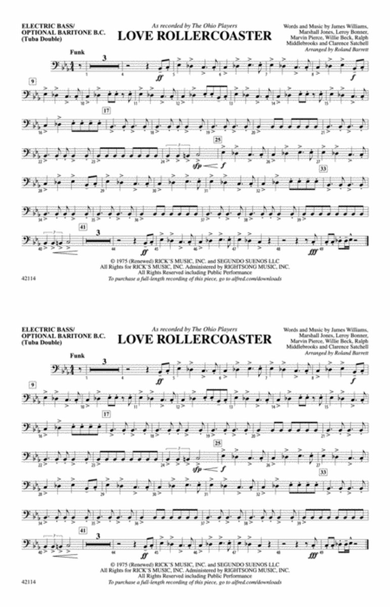 Love Rollercoaster: Electric Bass