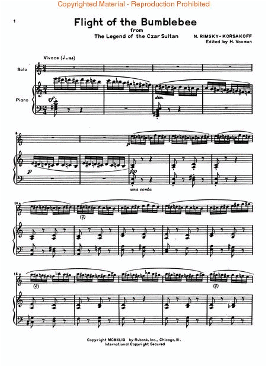 Flight of the Bumblebee Flute Solo scores gallery preview page 2