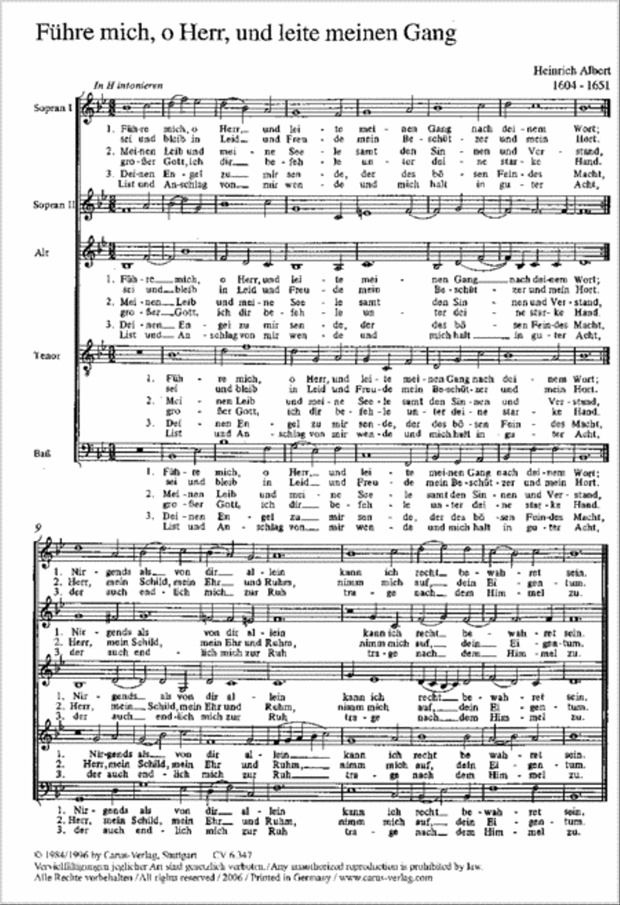 Albert: Fuhre mich; Freundt: Freu dich, Sion Voice scores gallery preview page 1