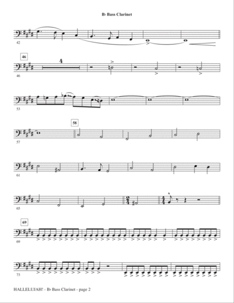 Hallelujah! (from Messiah Rocks) - Bass Clarinet (sub Bass) Choir scores gallery preview page 2