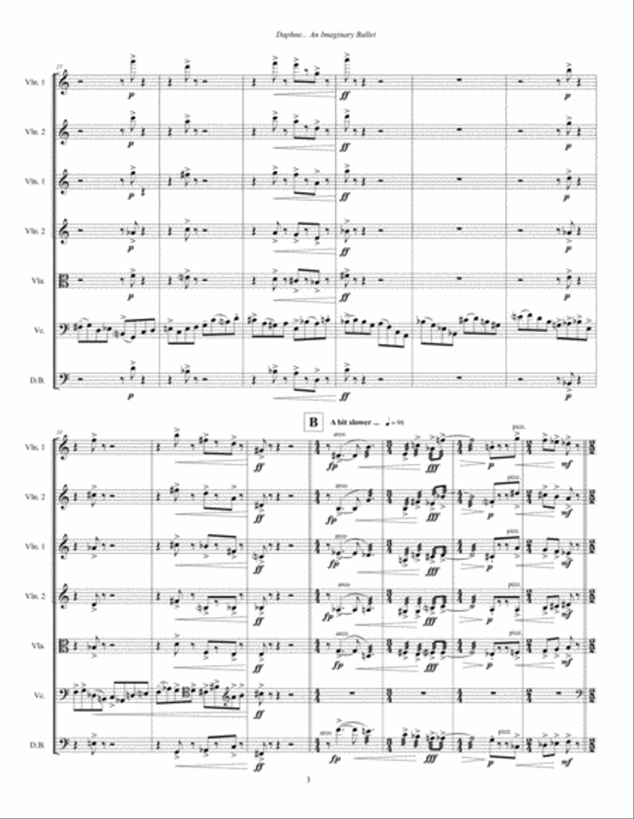 Daphne ... An Imaginary Ballet (2015) for string orchestra, full score String Orchestra scores gallery preview page 5