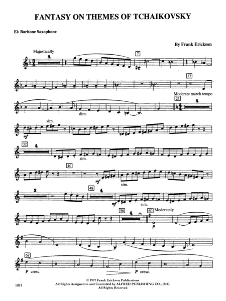 Fantasy on Themes from Tchaikovsky: E-flat Baritone Saxophone