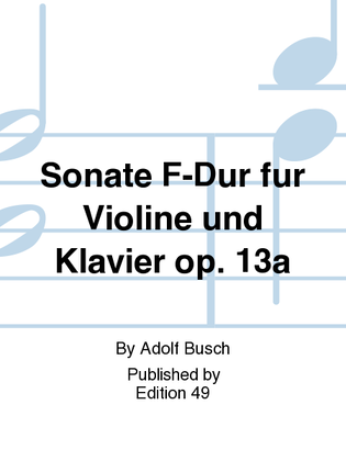 Book cover for Sonate F-Dur fur Violine und Klavier op. 13a