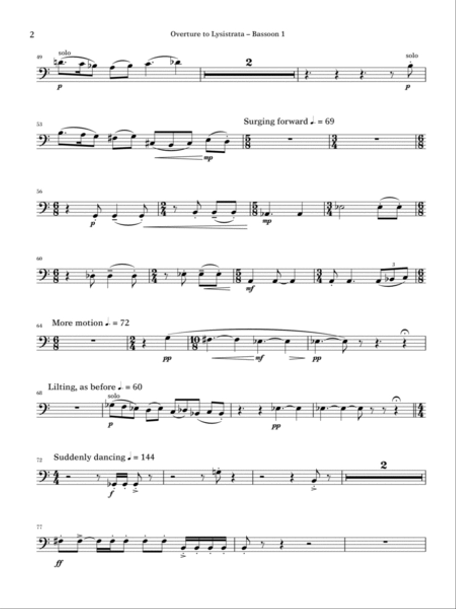 Overture to Lysistrata (arr. Peter Stanley Martin) - Bassoon 1 Concert Band scores gallery preview page 2