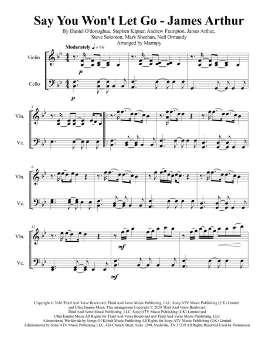 Say You Won't Let Go Set of Parts scores gallery preview page 2