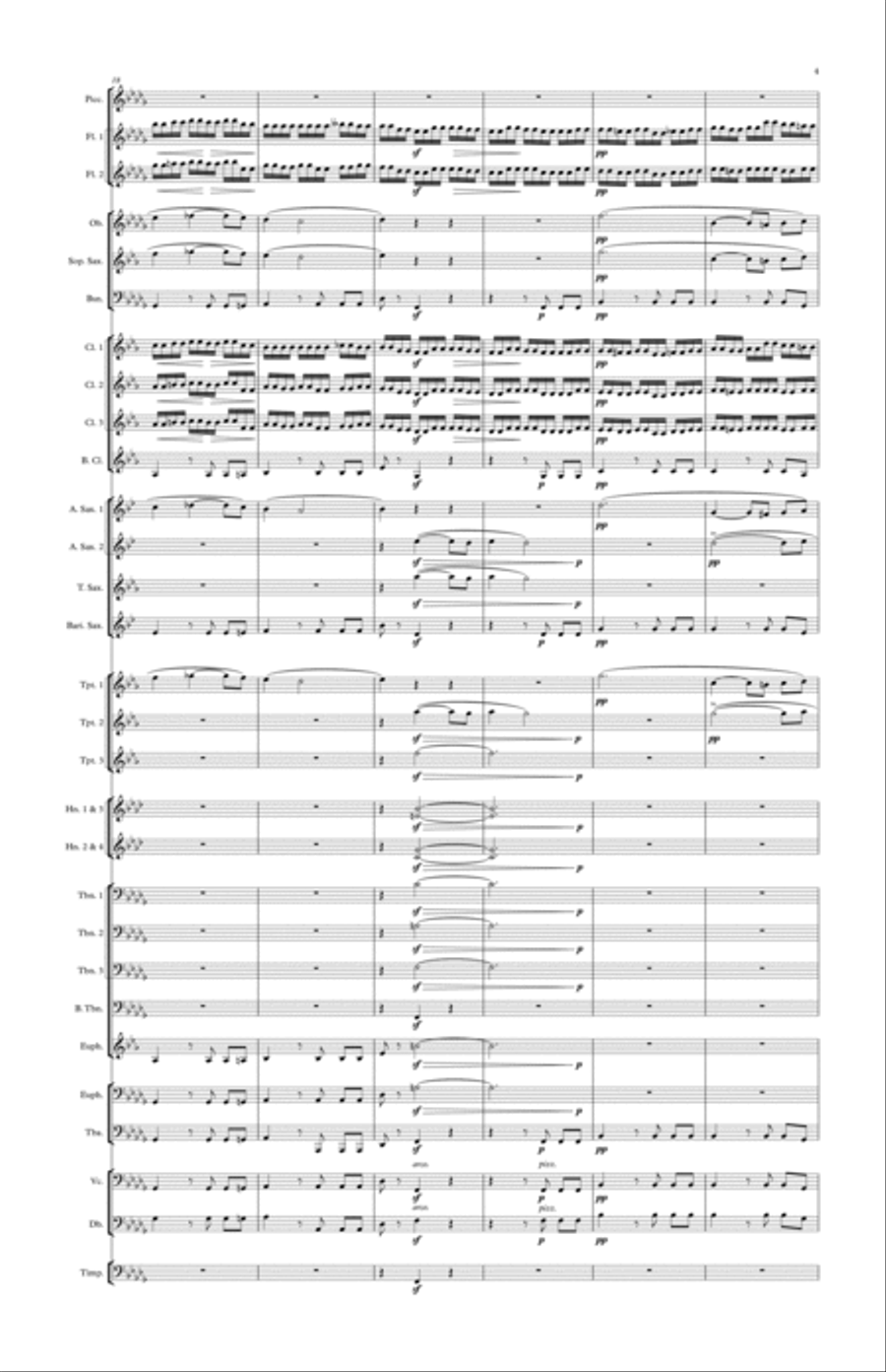 Schubert's Unfinished Symphony - First Movement Concert Band scores gallery preview page 5
