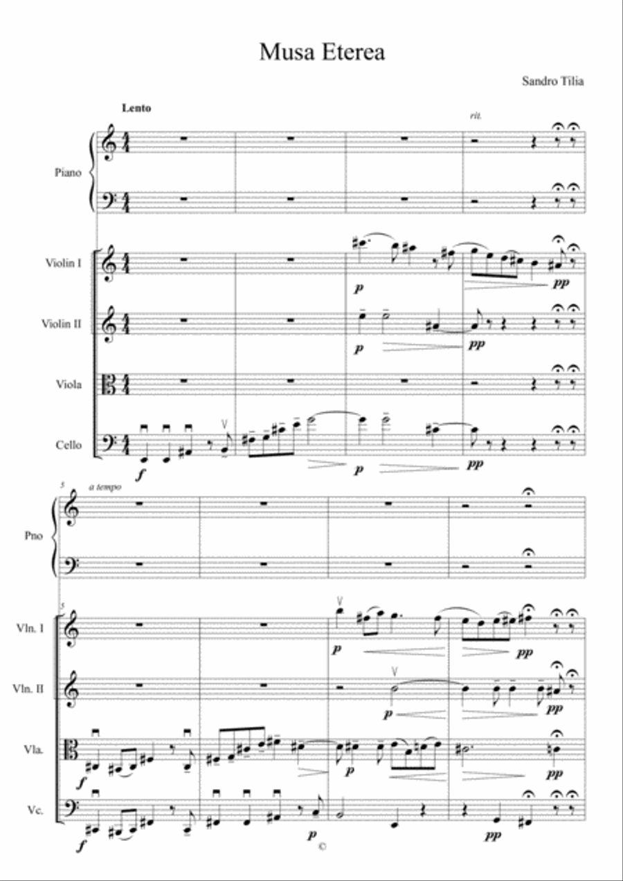 Musa Eterea Musa Eterea Piano Quintet scores gallery preview page 1