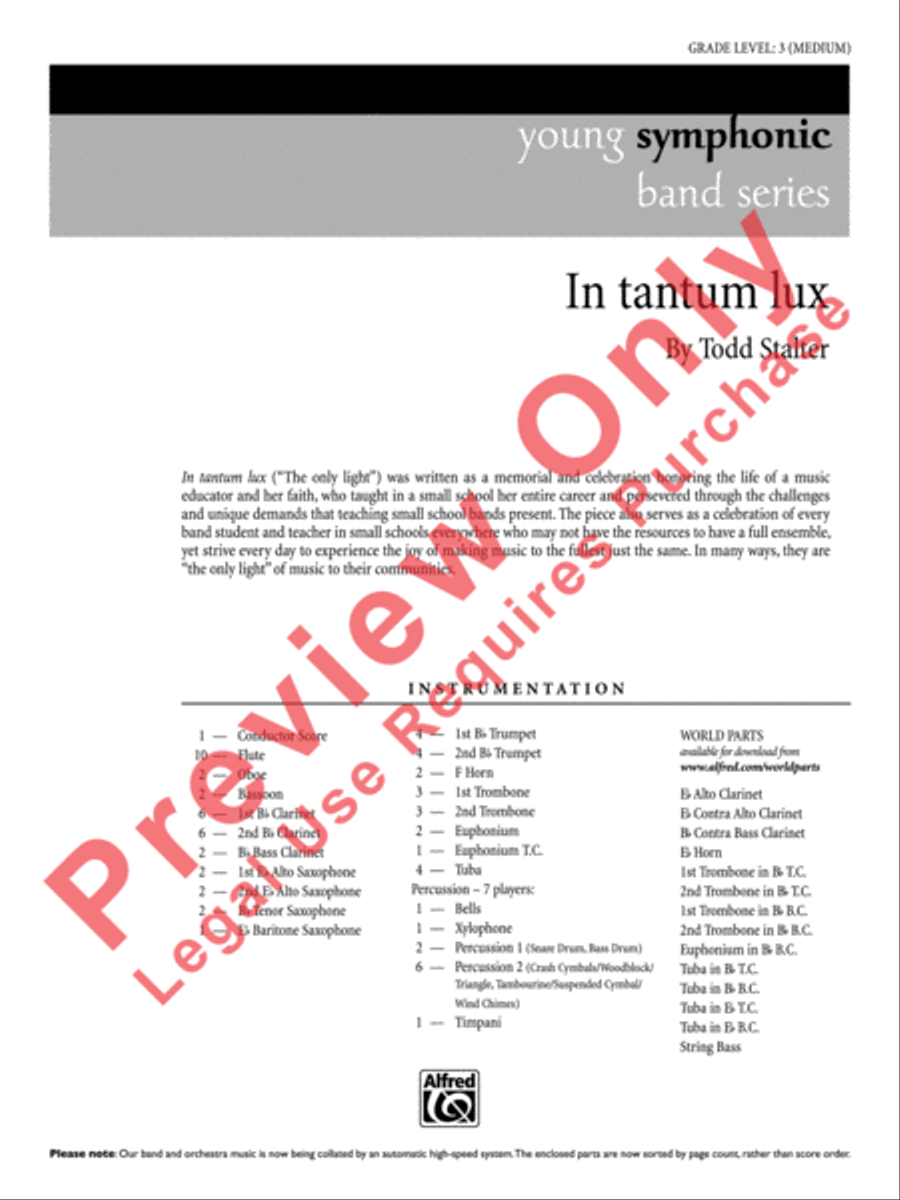 In tantum lux Concert Band scores gallery preview page 2