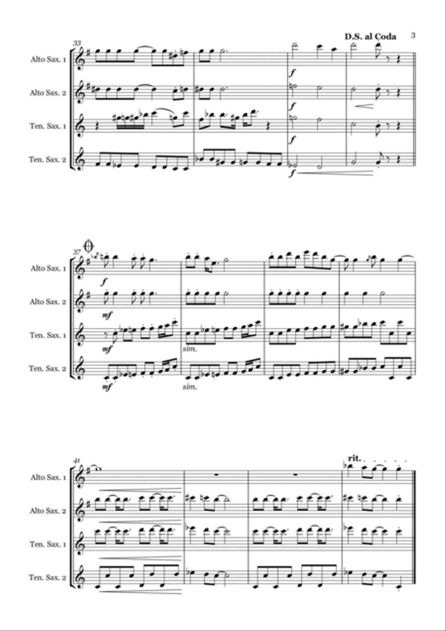 Lady Madonna Saxophone Quartet scores gallery preview page 3