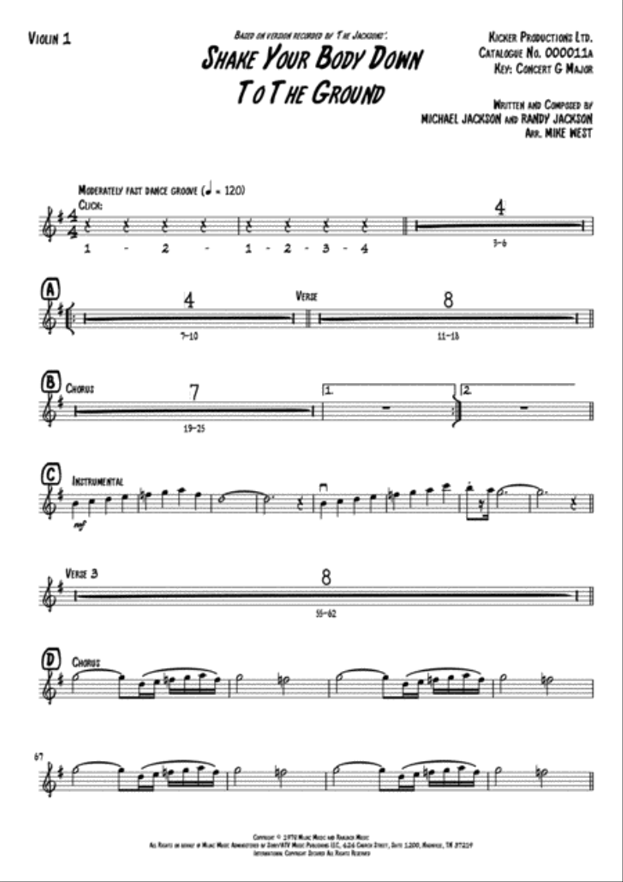 Shake Your Body Down To The Ground String Quartet scores gallery preview page 2