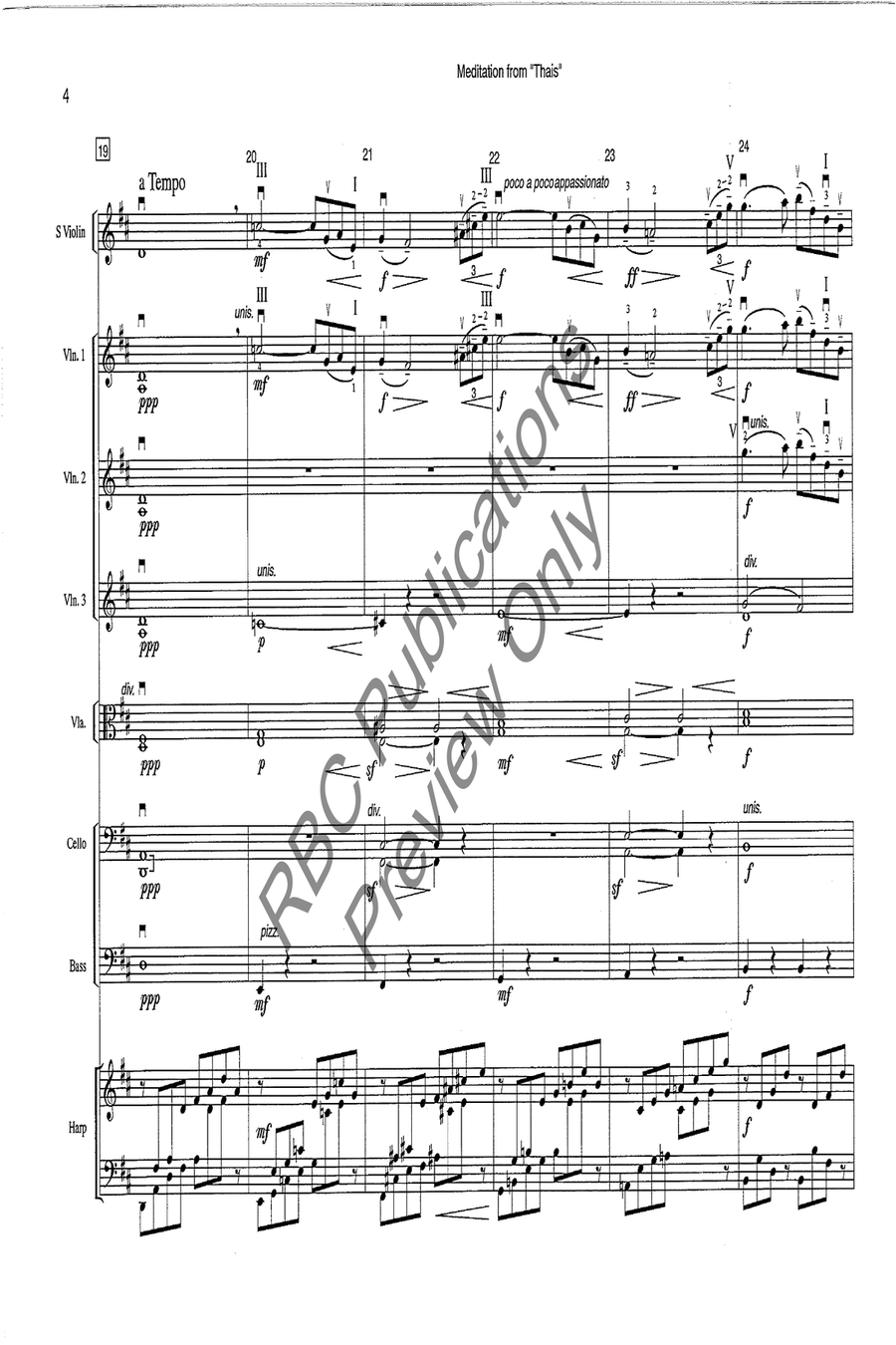 Meditation From Thais Violin W/Orch String Orchestra scores gallery preview page 7