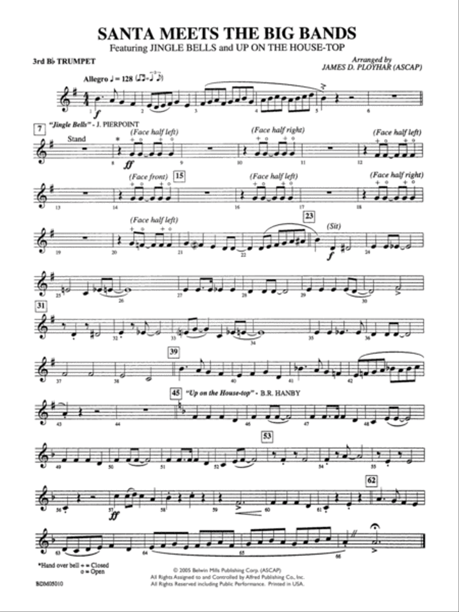 Santa Meets the Big Bands: 3rd B-flat Trumpet Concert Band scores gallery preview page 1