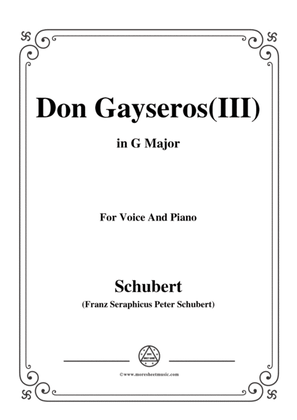 Schubert-Don Gayseros(III),in G Major,D.93 No.3,for Voice and Piano