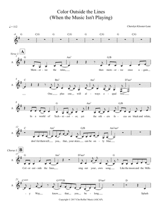 Color Outside the Lines (When the Music Isn’t Playing) [Lead Sheet]