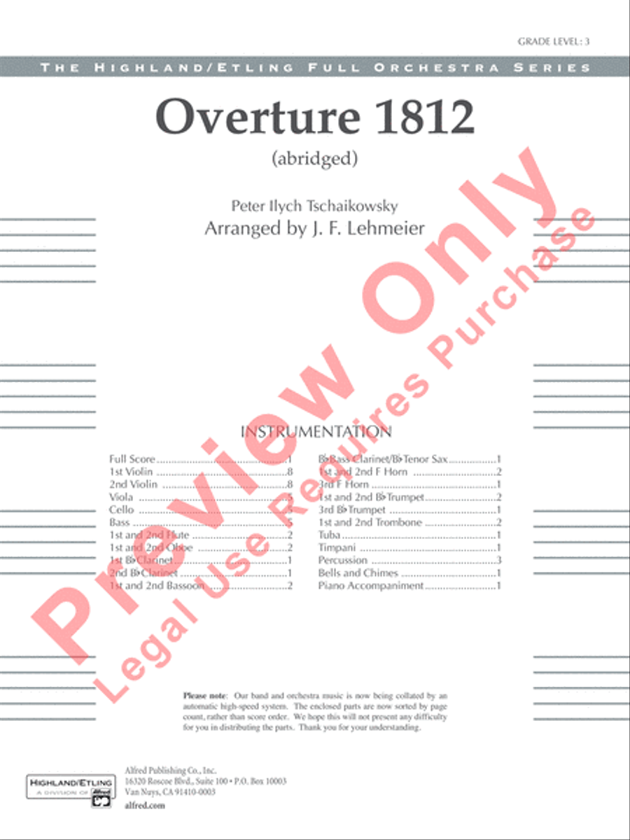 Overture 1812 Overture 1812 Full Orchestra scores gallery preview page 2