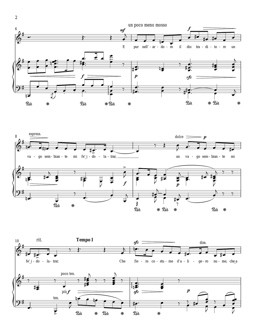 Che Fiero Costume Che Fiero Costume Piano, Vocal scores gallery preview page 2