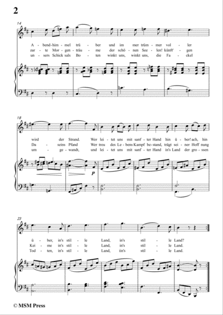 Schubert-In's stille Land,in b minor,for Voice&Piano Voice scores gallery preview page 4