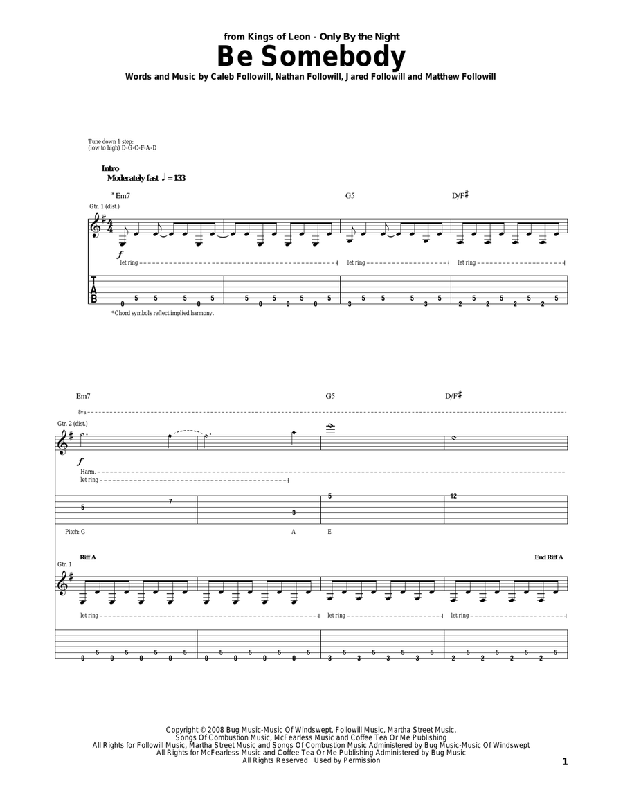 Be Somebody Acoustic Guitar scores gallery preview page 1
