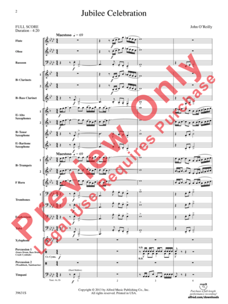 Jubilee Celebration Jubilee Celebration Concert Band scores gallery preview page 3