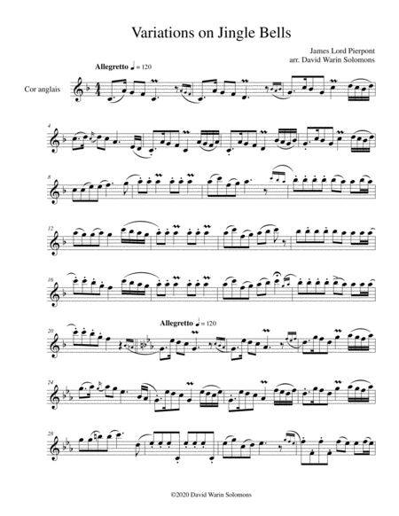 Variations on Jingle Bells for solo cor anglais image number null