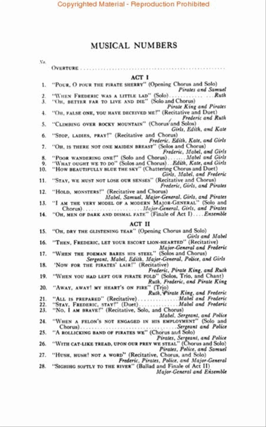 The Pirates of Penzance The Pirates of Penzance 4-Part scores gallery preview page 2