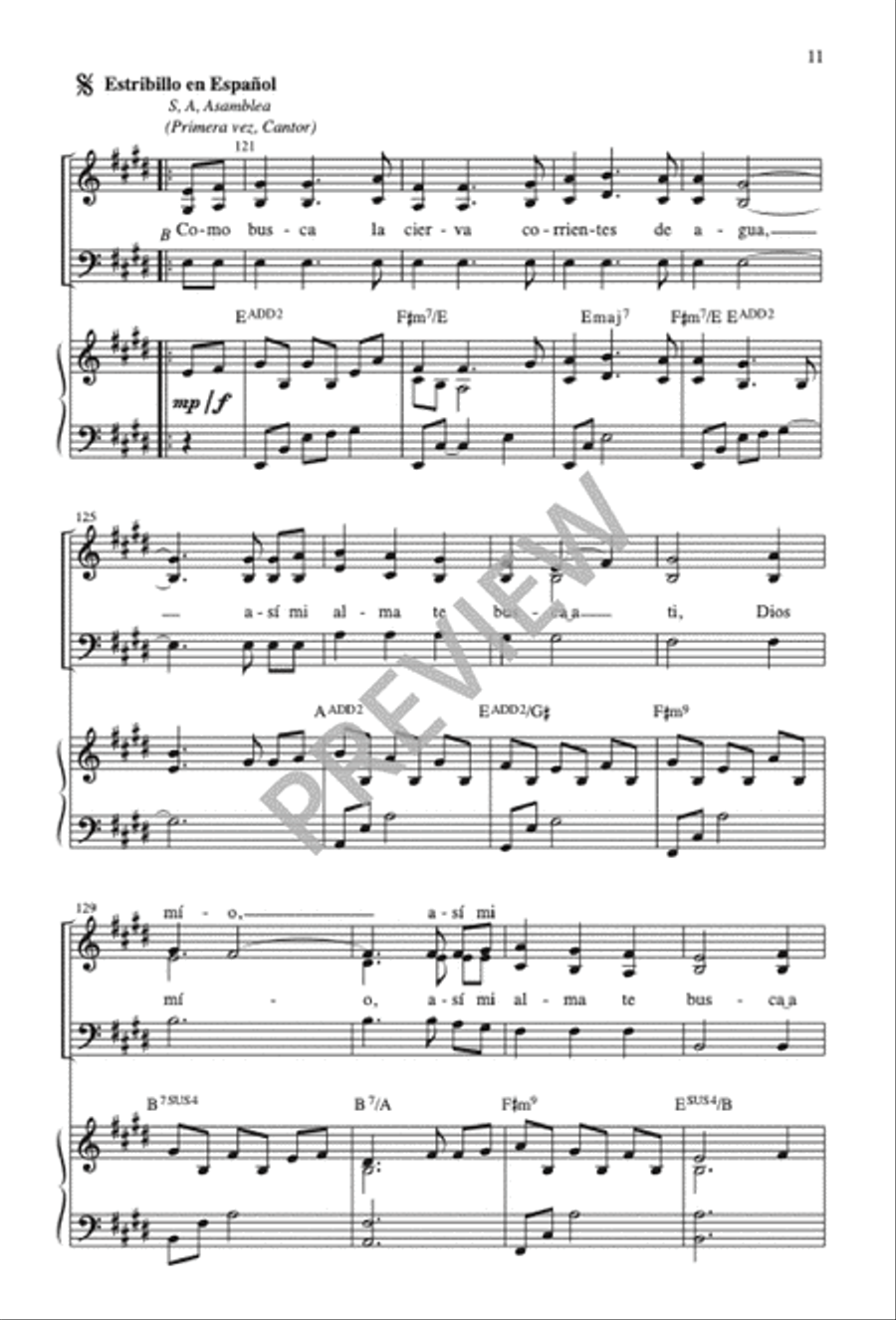 Como Busca la Cierva / Like a Deer That Longs 3-Part scores gallery preview page 12