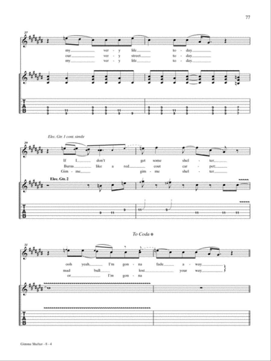 Gimme Shelter Gimme Shelter Guitar Tablature scores gallery preview page 4
