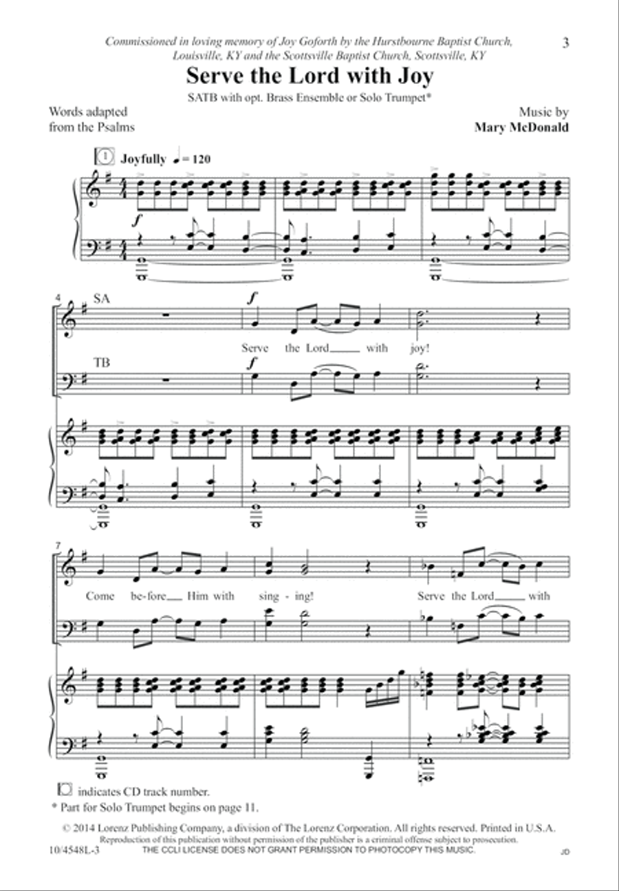 Serve the Lord with Joy 4-Part scores gallery preview page 4