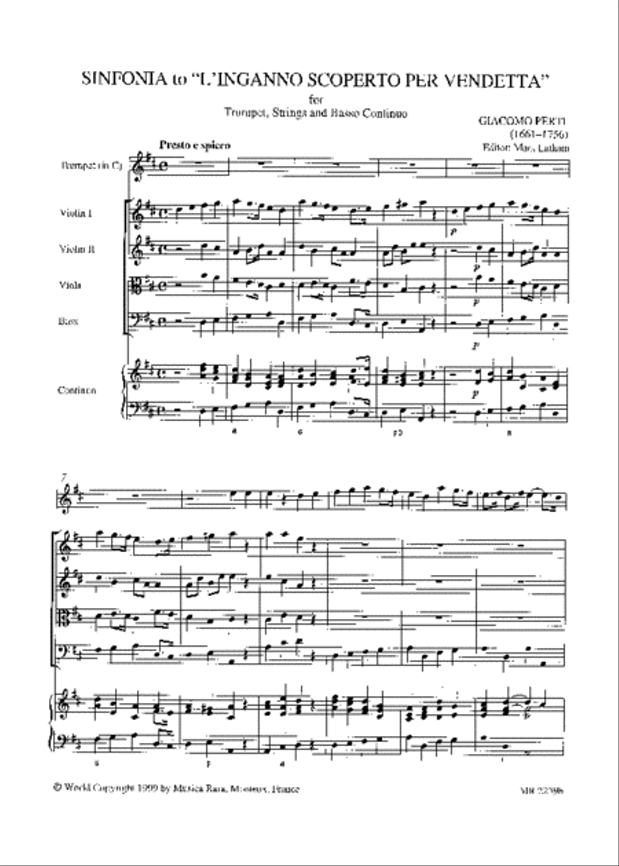 Sinfonia zu “L'Inganno Scoperto per Vendetta” Orchestra scores gallery preview page 2