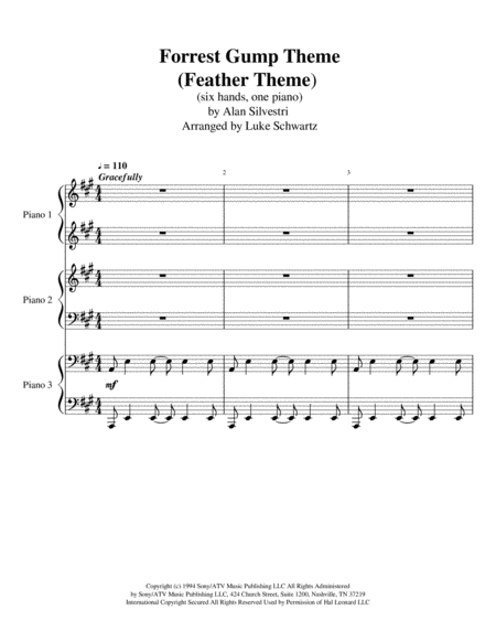 Forrest Gump Theme for 6 Hands on 1 Piano image number null