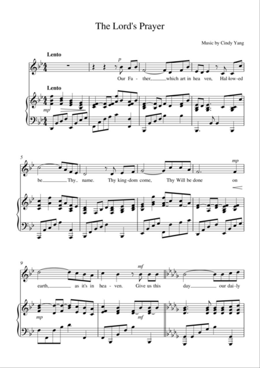 The Lord's Prayer The Lord's Prayer Choir scores gallery preview page 1