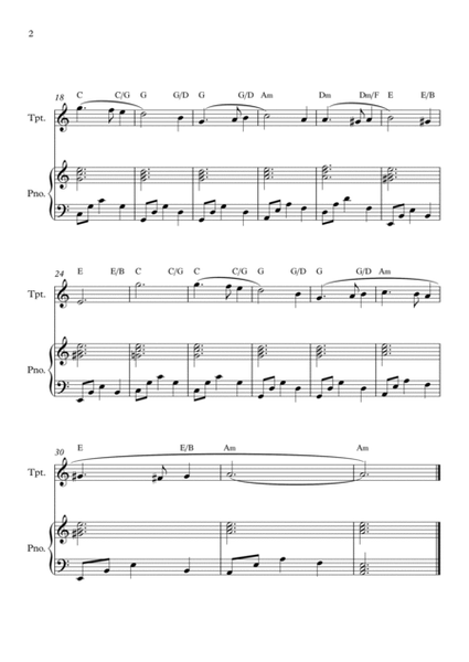 Greensleeves - Trumpet Bb + Piano Accompaniment image number null