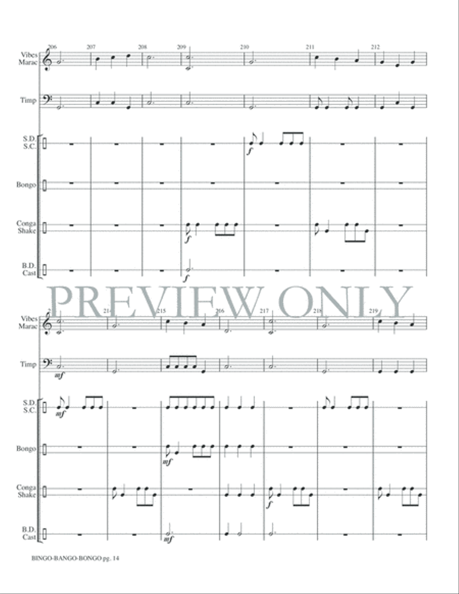 Bingo, Bango, Bongo Small Ensemble scores gallery preview page 16